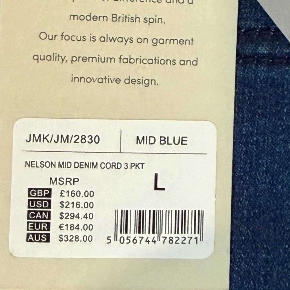 Folk Nelson Denim Chore Jacket in Indigo Blue Men's Size Large - New With Tags - Picture 13 of 16